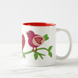 Rote Vogelliebhaber Tasse