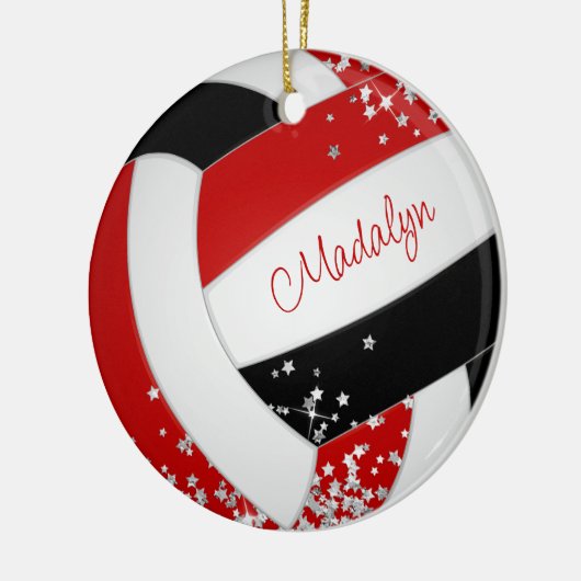 Rote Volleyball-Mädchen Keramik Ornament (Links)