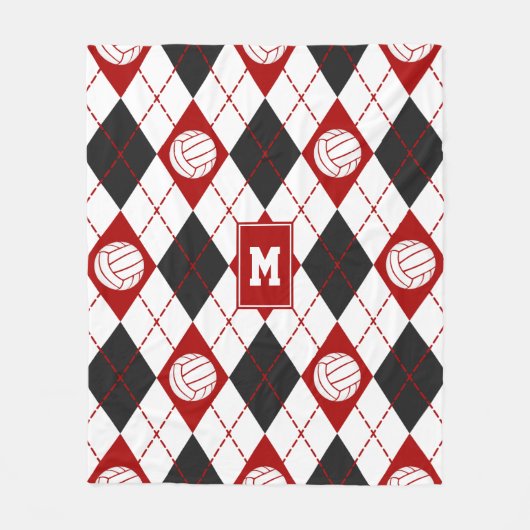 Rote Volleyballmannschaft - Raute Fleecedecke (Vorderseite)