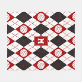 Rote Volleyballmannschaft - Raute Fleecedecke (Vorderseite (Horizontal))
