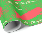 rote Wale auf grünem WeihnachtsPackpapier Geschenkpapier (Rolleneckpunkt)