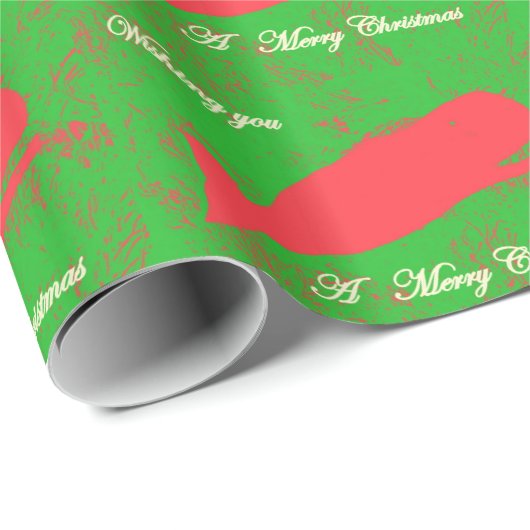 rote Wale auf grünem WeihnachtsPackpapier Geschenkpapier (Rolleneckpunkt)