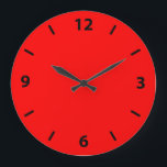 rote Wall-Uhr mit schwarzen Zahlen Große Wanduhr<br><div class="desc">Eine helle,  solide Farbe "Red" Wall Clock mit schwarzen Zahlen. Dieses Rot ist rein rot. Klicken Sie auf "Anpassen",  um die Farbe zu ändern oder Text oder Design hinzuzufügen. Produktcode: #ff0000</div>