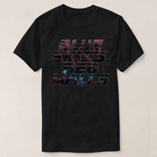 Rote Wände mit blauem Himmel T-Shirt (Design vorne)