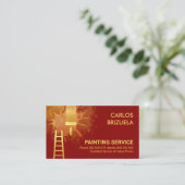 Rote Wandgoldverzierungen Spritzer Malerei Visitenkarte (Stehend Vorderseite)