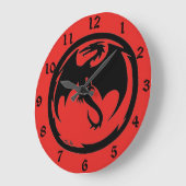 Rote Wanduhr des Schwarzen Drachen mit Zahlen (Winkel)