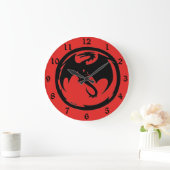 Rote Wanduhr des Schwarzen Drachen mit Zahlen (Zuhause)