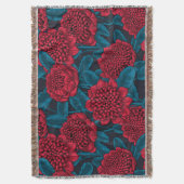 Rote Waratah-Blume Decke (Vorderseite Vertikal)