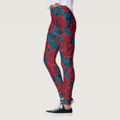 Rote Waratah-Blume Leggings (Links)