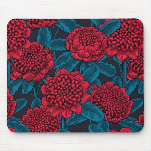 Rote Waratah-Blume Mousepad (Vorne)