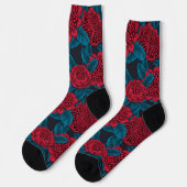 Rote Waratah-Blumen Socken (Linkes Detail)
