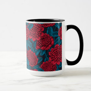 Rote Waratah-Blumen Tasse