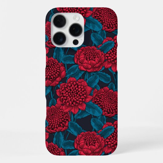 Rote Waratah-Blüten iPhone Hülle (Rückseite)