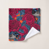 Rote Waratah und Feen Badhandtuch Set (Waschlappen)