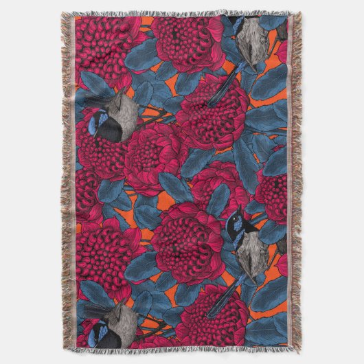 Rote Waratah und Feen Decke (Vorderseite Vertikal)