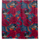 Rote Waratah und Feen Duschvorhang (Vorderseite)