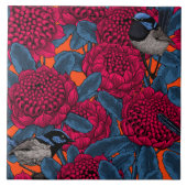 Rote Waratah und Feen Fliese (Vorderseite)