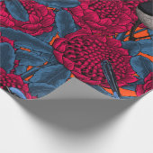 Rote Waratah und Feen Geschenkpapier (Ecke)