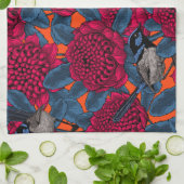 Rote Waratah und Feen Geschirrtuch (Gefaltet)