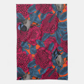 Rote Waratah und Feen Geschirrtuch (Vertikal)