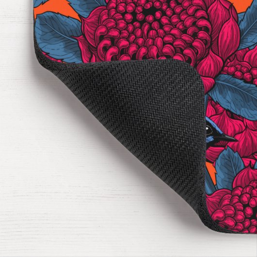 Rote Waratah und Feen Mousepad (Ecke)