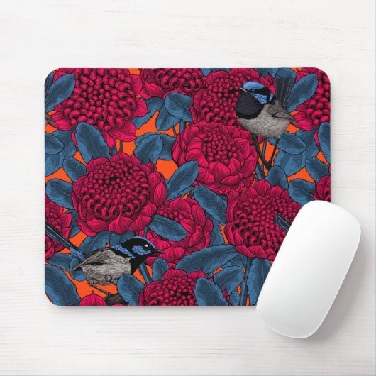Rote Waratah und Feen Mousepad (Mit Mouse)