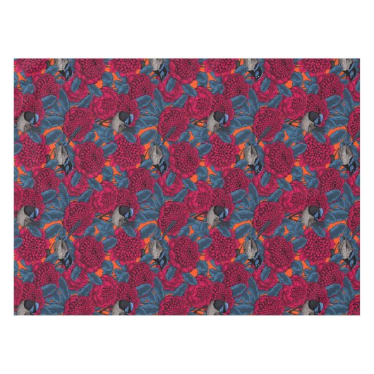 Rote Waratah und Feen Tischdecke (Vorderseite (Horizontal))