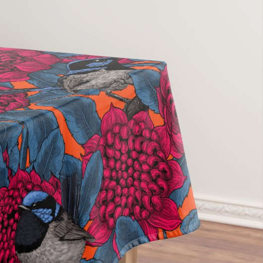 Rote Waratah und Feen Tischdecke (Beispiel)