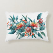 Rote Wasserfarbe Blumengrün Australische Blume Dekokissen (Vorderseite)