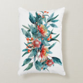 Rote Wasserfarbe Blumengrün Australische Blume Dekokissen (Vorderseite(Vertikal))