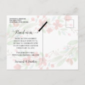 Rote Wasserfarbe Blumenzehen Speichern Sie das Fot Einladungspostkarte (Rückseite)