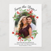 Rote Wasserfarbe Blumenzehen Speichern Sie das Fot Einladungspostkarte (Vorderseite)