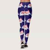 Rote Wasserfarbe Einhorn Leggings (Rückseite)