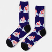 Rote Wasserfarbe Einhorn Premium Crew Socken (Linkes Detail)