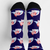 Rote Wasserfarbe Einhorn Premium Crew Socken (Oben)