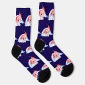 Rote Wasserfarbe Einhorn Premium Crew Socken (Rechts)