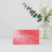 Rote Wasserfarbe Elegante Script Business Card Visitenkarte (Stehend Vorderseite)