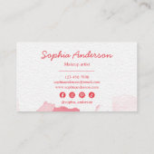 Rote Wasserfarbe Elegante Script Business Card Visitenkarte (Rückseite)
