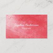 Rote Wasserfarbe Elegante Script Business Card Visitenkarte (Vorderseite)