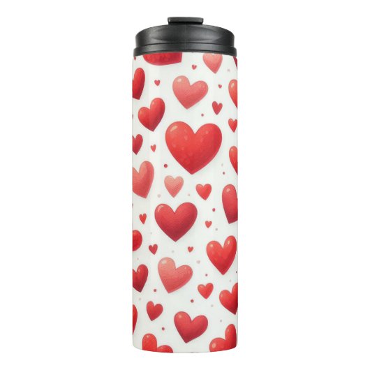 ROTE WASSERFARBE LIEBE VALENTINE HERZEN THERMOSBECHER (Vorderseite)