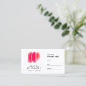 Rote Wasserfarbe Makeup Artist Swatch Ernennung Terminkarte (Stehend Vorderseite)