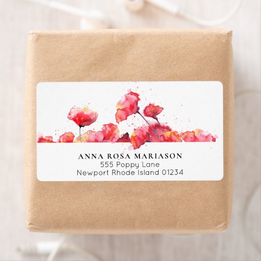 *~* Rote Wasserfarbe Mohnblumen Moderne Blumenbefö (Insitu)