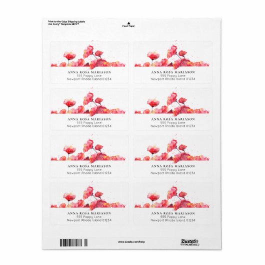 *~* Rote Wasserfarbe Mohnblumen Moderne Blumenbefö (Vorne)