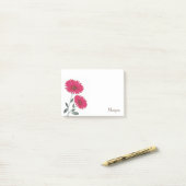 Rote Wasserfarbe, Pen und Tinte Post-it Klebezettel (Auf Schreibtisch)