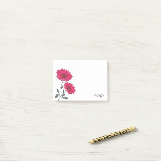 Rote Wasserfarbe, Pen und Tinte Post-it Klebezettel (Auf Schreibtisch)