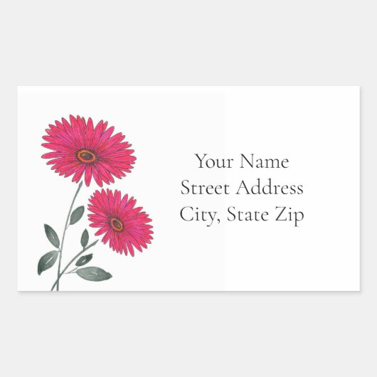 Rote Wasserfarbe, Pen und Tinte Rechteckiger Aufkleber (Vorderseite)