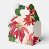 Rote Wasserfarbe Poinsettia Blumengrün Geschenkschachtel (Rückseite)
