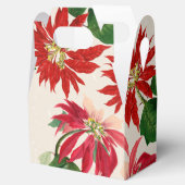 Rote Wasserfarbe Poinsettia Blumengrün Geschenkschachtel (Geöffnet)