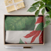 Rote Wasserfarbe Poinsettia Blumengrün Seidenpapier (Geschenk)