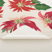 Rote Wasserfarbe Poinsettia Blumengrün Sherpadecke (3/4)